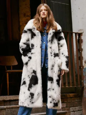 Animal Print Oversized Fur Jacket